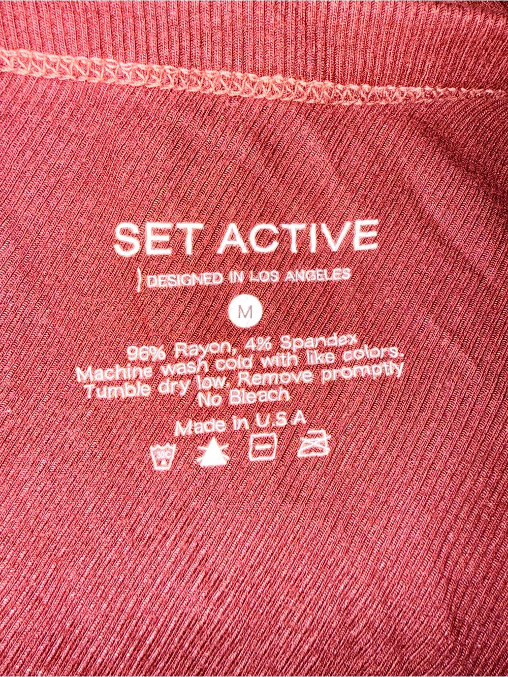 One-Shoulder Burgundy Ribbed Crop Top - Picture 6 of 6